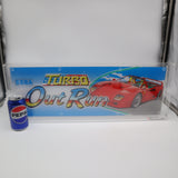 1989 SEGA TURBO OUT RUN / OUTRUN ARCADE MARQUEE - CAS GRADED 85! AUTHENTIC ORIGINAL!