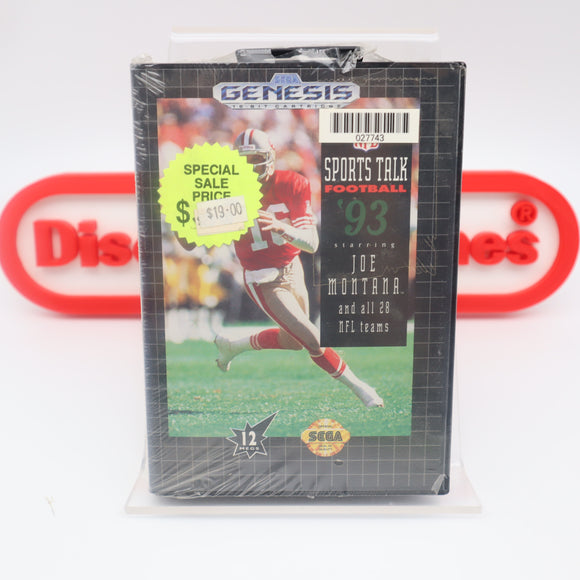 SPORTS TALK FOOTBALL '93 1993 STARRING JOE MONTANA - NEW & Factory Sealed with Authentic V-Overlap Seam! (Sega Genesis)
