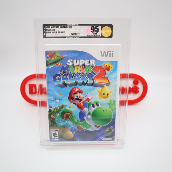 SUPER MARIO GALAXY 2 II - UNCIRCULATED VGA GRADED 95 MINT GOLD! NEW & Factory Sealed! (Nintendo WII)