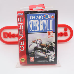 TECMO SUPER BOWL III 3: FINAL EDITION FOOTBALL - NEW & Factory Sealed with Authentic 3-Sided Seam! (Sega Genesis)