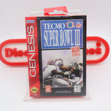 TECMO SUPER BOWL III 3: FINAL EDITION FOOTBALL - NEW & Factory Sealed with Authentic 3-Sided Seam! (Sega Genesis)