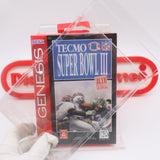 TECMO SUPER BOWL III 3: FINAL EDITION FOOTBALL - NEW & Factory Sealed with Authentic 3-Sided Seam! (Sega Genesis)