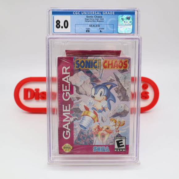 SONIC THE HEDGEHOG CHAOS - CGC GRADED 8.0 A+! NEW & Factory Sealed! (Sega Game Gear)