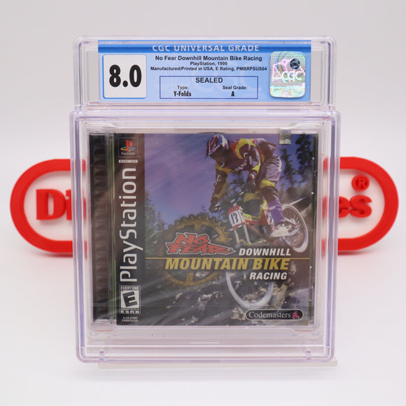 NO FEAR DOWNHILL MOUNTAIN BIKE RACING - CGC GRADED 8.0 A! NEW & Factory Sealed! (PS1 PlayStation 1) POP 1!