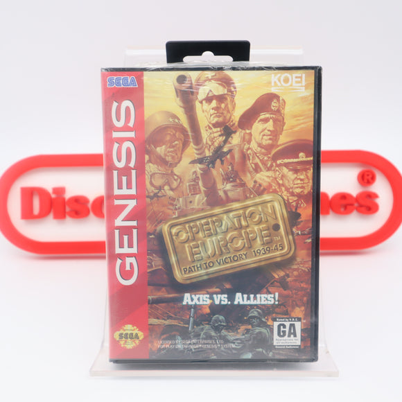 OPERATION EUROPE: PATH TO VICTORY - NEW & Factory Sealed with Authentic Tube Seam! (Sega Genesis)
