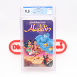 WALT DISNEY'S ALADDIN (CLAMSHELL CASE!) CGC GRADED 9.0 A++! NEW & Factory Sealed with Authentic H-Overlap Seam! (VHS)