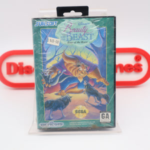 DISNEY'S BEAUTY AND THE BEAST: ROAR OF THE BEAST - NEW & Factory Sealed with Authentic Tube Seam! (Sega Genesis)