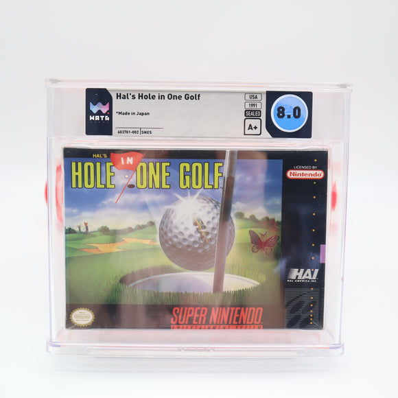 HAL'S HOLE IN ONE GOLF - WATA GRADED 8.0 A+! NEW & Factory Sealed! (SNES Super Nintendo)