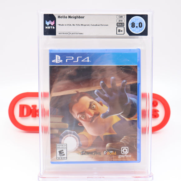 HELLO NEIGHBOR (MISPRINT - NO TITLE!) - WATA GRADED 8.0 B+! NEW & Factory Sealed! (PS4 PlayStation 4)