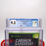 CARMEN SANDIEGO: THE SECRET OF THE STOLEN DRUMS - CGC GRADED 9.2 A! NEW & Factory Sealed! (XBOX)