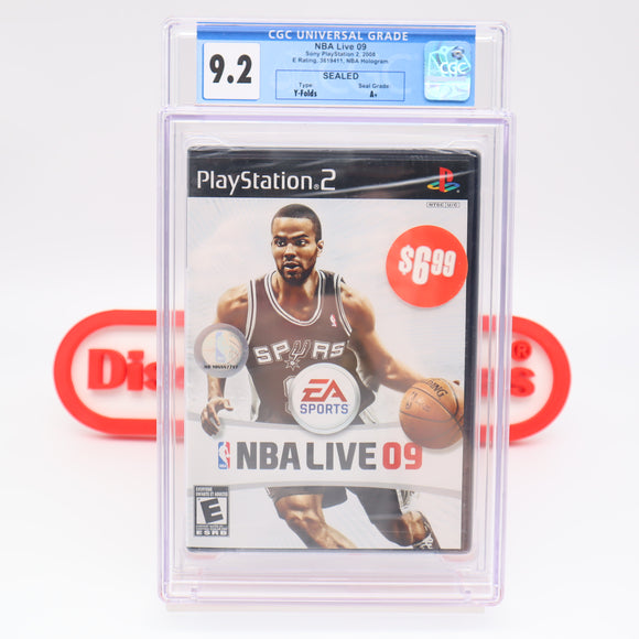 NBA LIVE 09 2009 - SPURS' TONY PARKER COVER - CGC GRADED 9.2 A+! NEW & Factory Sealed! (PS2 PlayStation 2)