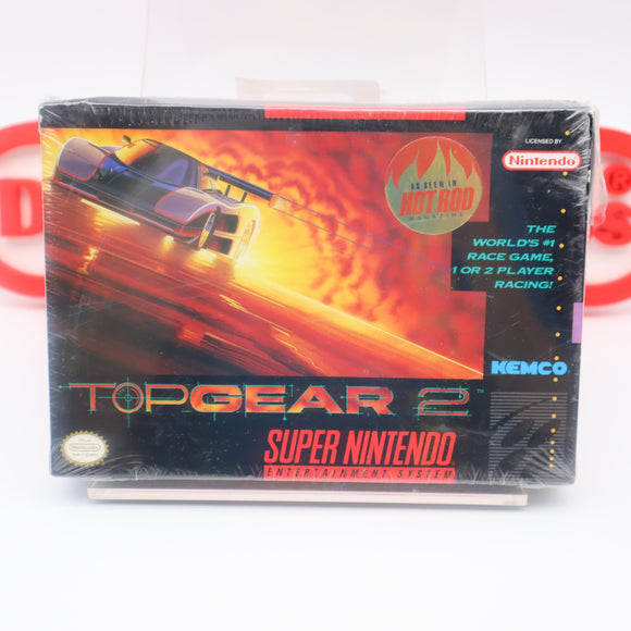 TOP GEAR 2 / TOPGEAR II - NEW & Factory Sealed with Authentic V-Seam! (SNES Super Nintendo)