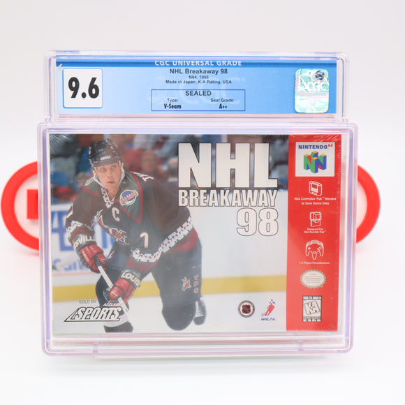 NHL BREAKAWAY 98 1998 HOCKEY - CGC GRADED 9.6 A++! NEW & Factory Sealed with Authentic V-Overlap Seam! (N64 Nintendo 64)