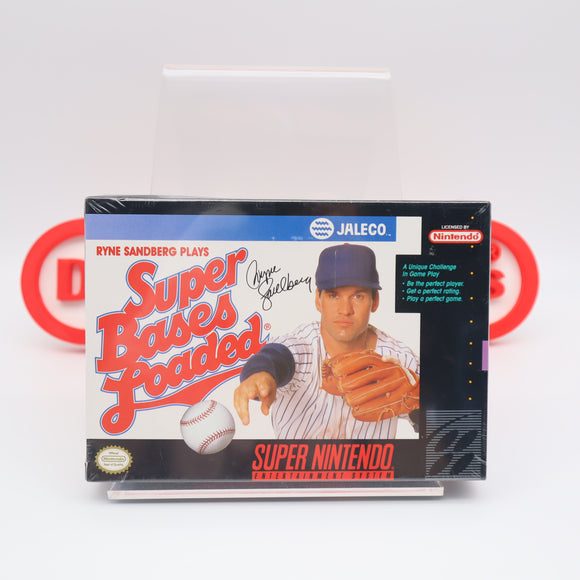 SUPER BASES LOADED BASEBALL - NEW & Factory Sealed with Authentic V-Seam! (SNES Super Nintendo)