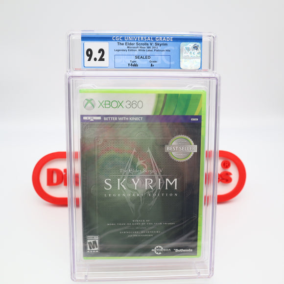 ELDER SCROLLS V: SKYRIM LEGENDARY EDITION - CGC GRADED 9.2 A+! NEW & Factory Sealed! (XBox 360)