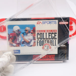 BILL WALSH COLLEGE FOOTBALL - NEW & Factory Sealed with Authentic V-Seam! (SNES Super Nintendo)