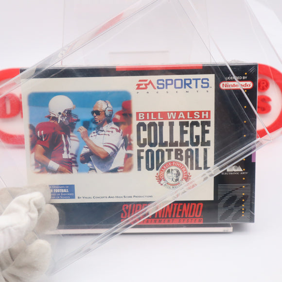 BILL WALSH COLLEGE FOOTBALL - NEW & Factory Sealed with Authentic V-Seam! (SNES Super Nintendo)