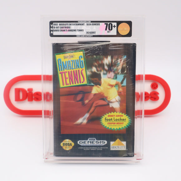DAVID CRANE'S AMAZING TENIS - VGA GRADED 70+ EX+ BRONZE! NEW & Factory Sealed! (Sega Genesis)