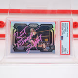 AUTOGRAPHED BRET HART CARD - 2024 PRIZM WWE SILVER PRIZM - GRADED TRADING CARD PSA/DNA MINT 9