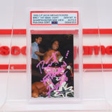 AUTOGRAPHED BRET "Hit Man" HART 1999 C/P WCW MEGASTICKERS  - GRADED TRADING CARD PSA GEM MINT 10