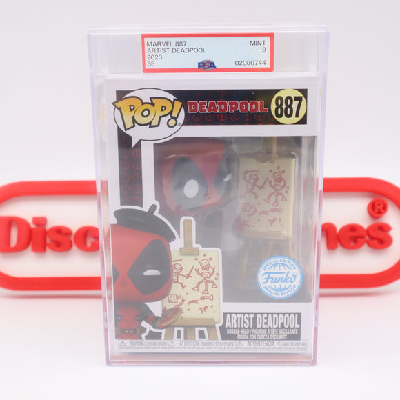 MARVEL: ARTIST DEADPOOL #887 - PSA GRADED 9 MINT - NEW Authentic & Factory Sealed! (Funko POP!)