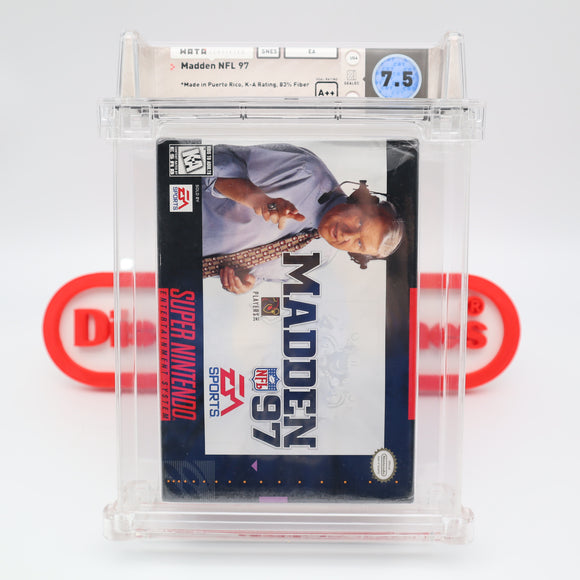 MADDEN NFL 97 1997 FOOTBALL - WATA GRADED 7.5 A++! NEW & Factory Sealed! (SNES Super Nintendo)