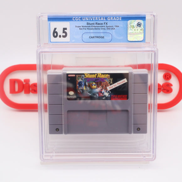 STUNT RACE FX - NFR NOT FOR RESALE - DEMO ONLY CARTRIDGE! CGC GRADED 6.5! (SNES Super Nintendo)