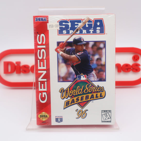 WORLD SERIES BASEBALL '96 1996 - NEW & Factory Sealed with Authentic V-Overlap Seam! (Sega Genesis)