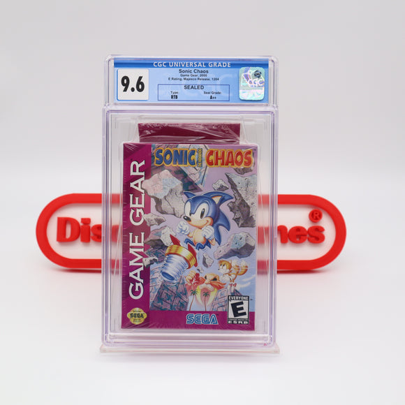 SONIC CHAOS - CGC GRADED 9.6 A++! NEW & Factory Sealed! (Sega Game Gear)