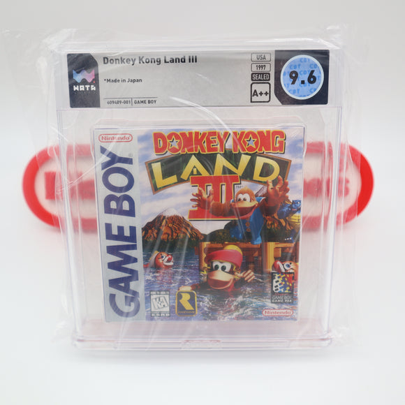 DONKEY KONG LAND III 3 - WATA GRADED 9.6 A++! NEW & Factory Sealed with Authentic H-Seam! (Game Boy Original)