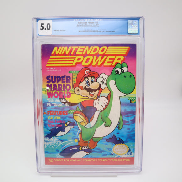 NINTENDO POWER ISSUE #28 - SUPER MARIO WORLD COVER - CGC GRADED 5.0