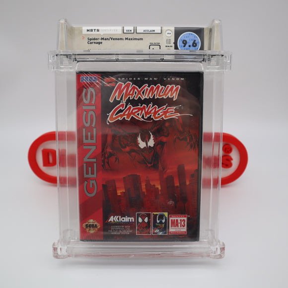 SPIDER-MAN VENOM MAXIMUM CARNAGE - WATA GRADED 9.6 A+! NEW & Factory Sealed! (Sega Genesis)
