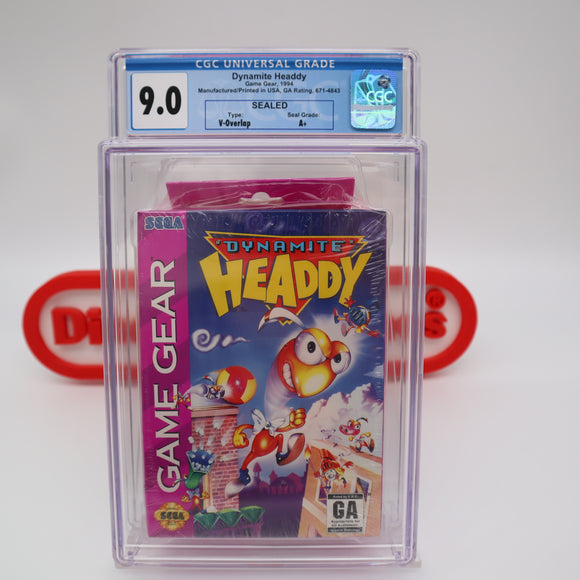 DYNAMITE HEADDY - CGC GRADED 9.0 A+! NEW & Factory Sealed! (Sega Game Gear)