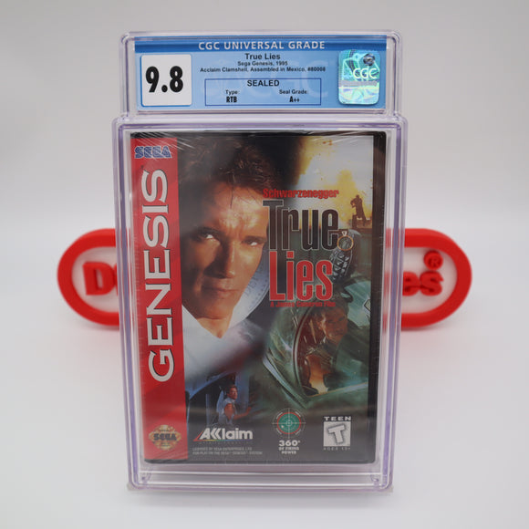 TRUE LIES - ARNOLD SCHWARZENEGGER - CGC GRADED 9.8 A++! NEW & Factory Sealed! (Sega Genesis)