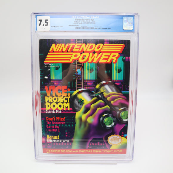 NINTENDO POWER ISSUE #24 - VICE: PROJECT DOOM COVER - CGC GRADED 7.5