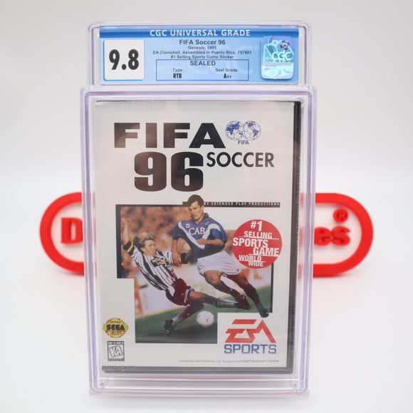 FIFA SOCCER 96 1996 - CGC GRADED 9.8 A++! NEW & Factory Sealed! (Sega Genesis)