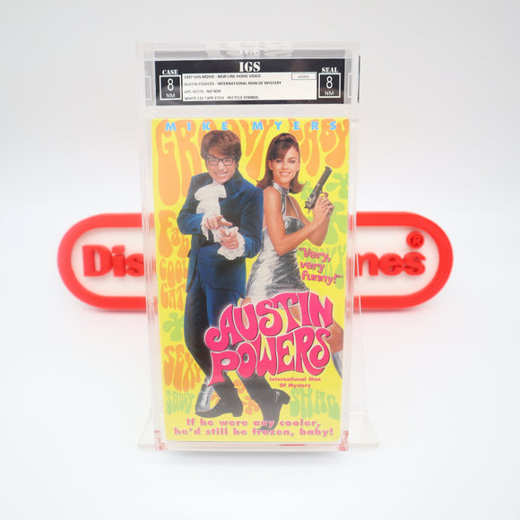 AUSTIN POWERS: INTERNATIONAL MAN OF MYSTERY - IGS GRADED 8 BOX & 8 SEAL! NEW & Factory Sealed with Authentic H-Overlap Seam! (VHS)