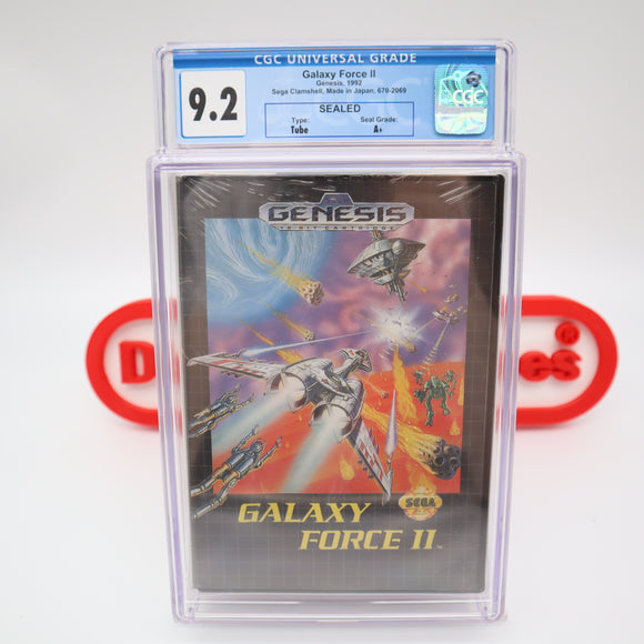 GALAXY FORCE II 2 - CGC GRADED 9.2 A+! NEW & Factory Sealed! (Sega Genesis)