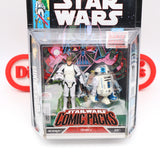 STAR WARS: COMIC PACKS #4 - LUKE SKYWALKER (STORMTROOPER DISGUISE) & R2-D2 - NEW Authentic & Factory Sealed!
