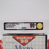 MAZE HUNTER 3-D 3D VGA GRADED 90+ MINT GOLD! NEW & Factory Sealed! (SMS Sega Master System)