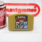 POKEMON STADIUM 2 II - GOLD NFR / NOT FOR RESALE STORE DEMO CARTRIDGE WITH FULL BACK KIOSK LABEL! Cleaned & Tested! (N64 Nintendo 64)