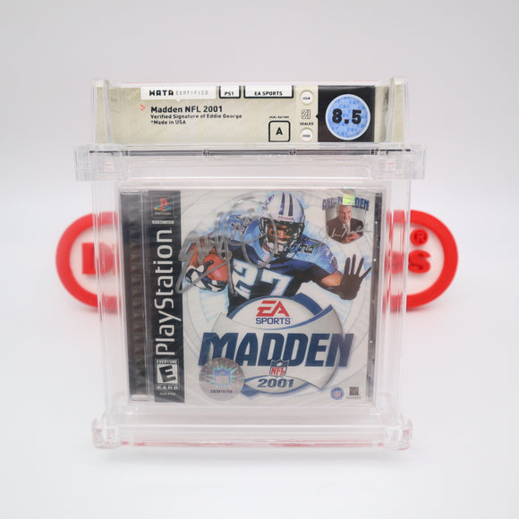 MADDEN NFL 2001 - AUTOGRAPHED BY COVER PLAYER EDDIE GEORGE - BECKETT & WATA GRADED 8.5 A! NEW & Factory Sealed! (PS1 PlayStation 1)