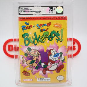 THE REN & STIMPY SHOW BUCKEROOS - VGA GRADED 75+ EX+/NM SILVER! NEW & Factory Sealed with Authentic H-Seam! (NES Nintendo)