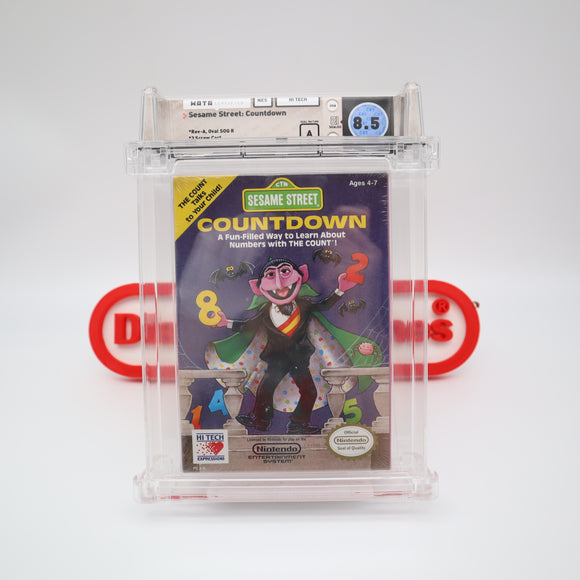 SESAME STREET COUNTDOWN - WATA GRADED 8.5 A! NEW & Factory Sealed with Authentic H-Seam! (NES Nintendo)