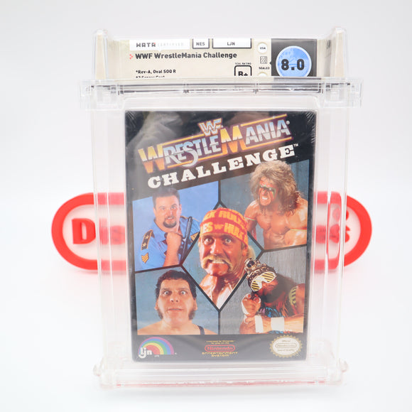 WWE / WWF WRESTLEMANIA CHALLENGE - WATA GRADED 8.0 B+! NEW & Factory Sealed with Authentic H-Seam! (NES Nintendo)