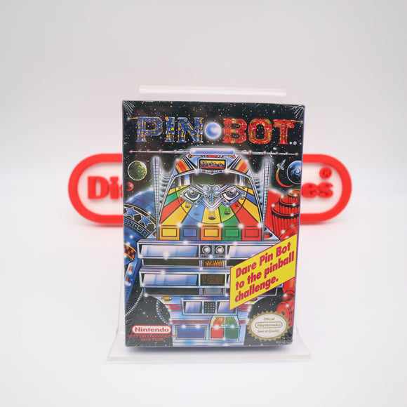 PIN*BOT / PINBOT PINBALL - NEW & Factory Sealed with Authentic H-Seam! (NES Nintendo)