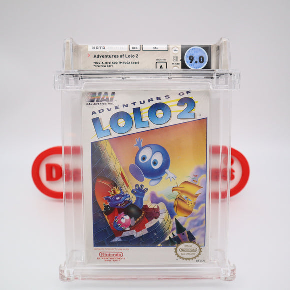 ADVENTURES OF LOLO 2 II - WATA GRADED 9.0 A! NEW & Factory Sealed with Authentic H-Seam! (NES Nintendo)