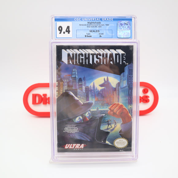 NIGHTSHADE / NIGHT SHADE - CGC GRADED 9.4 A+! NEW & Factory Sealed with Authentic H-Seam! (NES Nintendo)