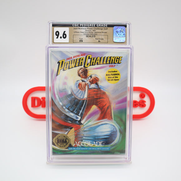 JACK NICKLAUS POWER CHALLENGE GOLF - CGC PEDIGREE GRADED 9.6 A+! NEW & Factory Sealed! (Sega Genesis)