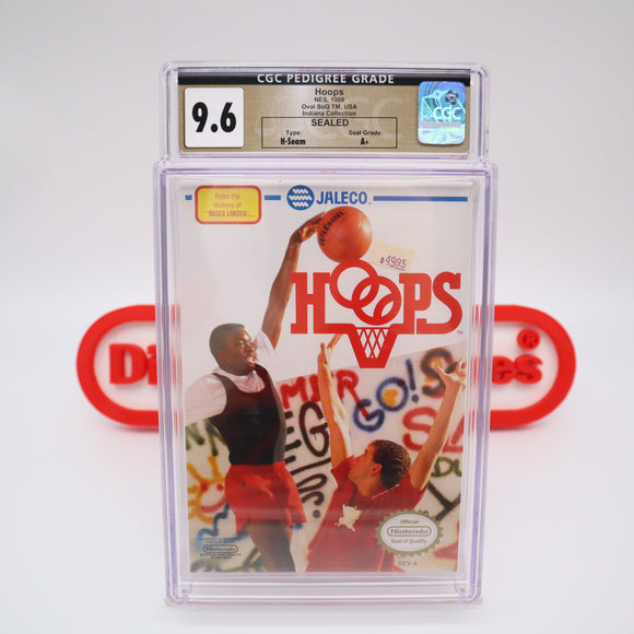 HOOPS BASKETBALL - CGC PEDIGREE GRADED 9.6 A+! NEW & Factory Sealed with Authentic H-Seam! (NES Nintendo)